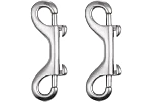 DELSWIN Double Ended Bolt Snap Hooks - 2 Pack Heavy Duty 316 Stainless Steel Trigger Chain 3.5 Inch Marine Grade Metal Clips for Farm Use,Water Bucket,Dog Leash,Horse Tack,Key Chain and Diving
