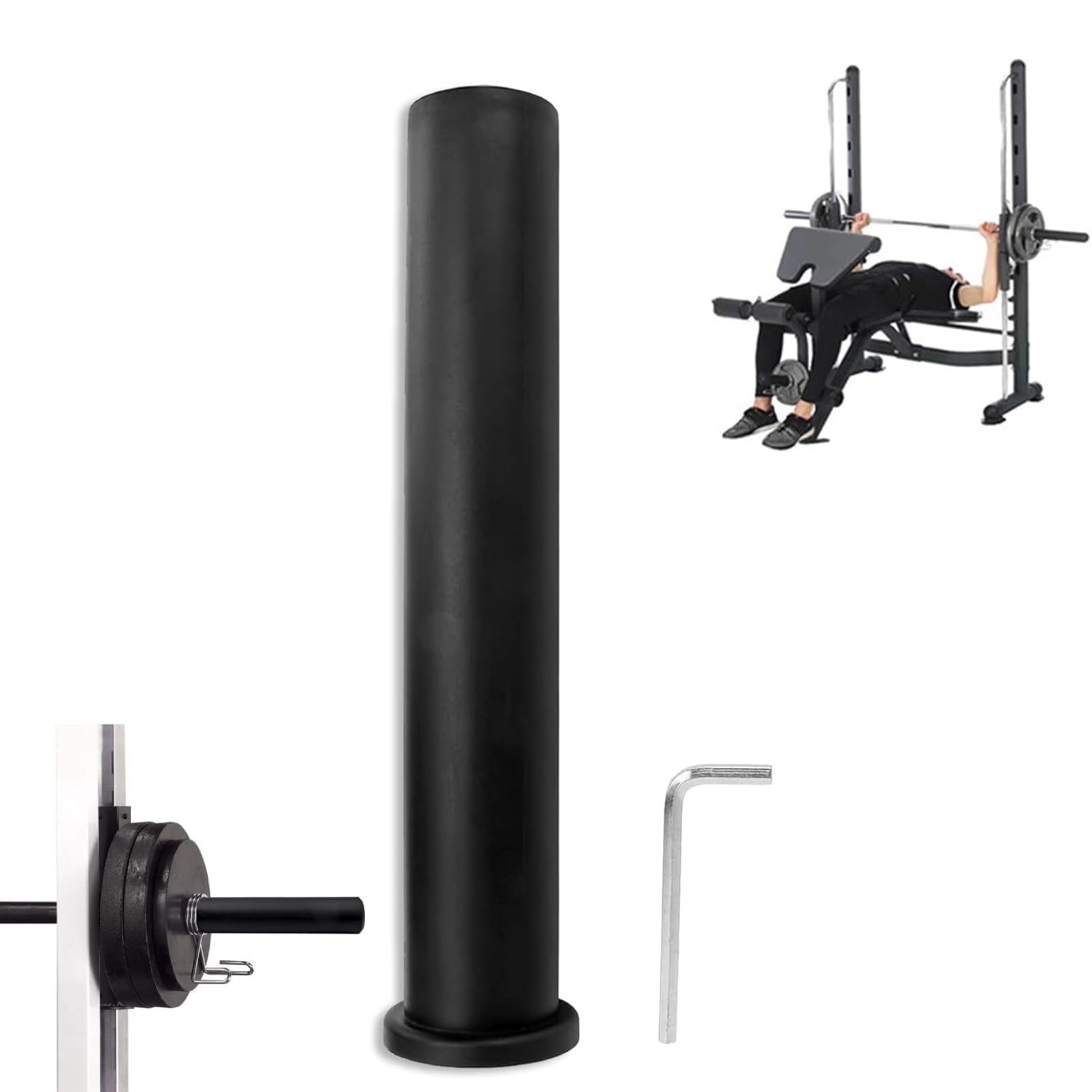 5cm/1.97in Diameter Barbell Adapter Sleeve with Hex Wrench, Barbell Adapter Sleeve PP Convert 25mm to 50mm Bar Bell Diameter Adapting Bars Fitness Equipment Accessories (212mm/8.34in)