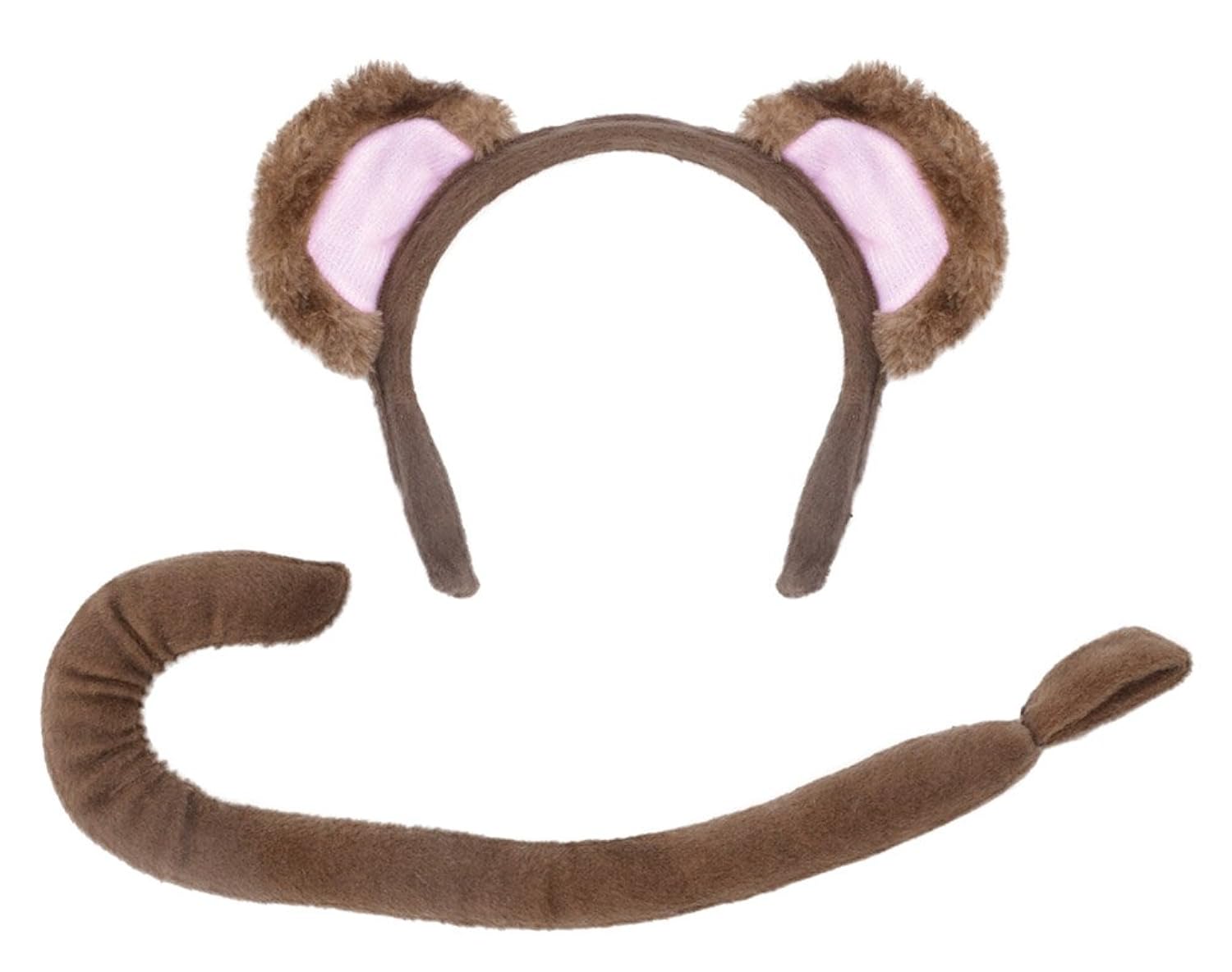 Brown Monkey Ears on a Headband for Fancy Dress