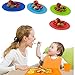 URSMART Mini Size Smile Baby Rice Plate Food Placemats Kids Suction to Dining Table Kitchen Dinnerware (green)
