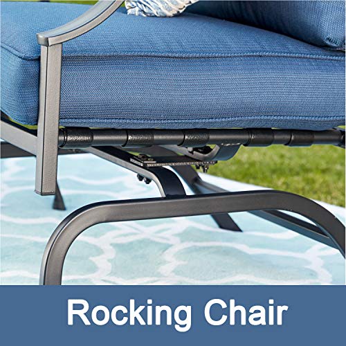 Top Space Patio Chairs Outdoor Rocking Chair Bistro Set Patio Conversation Set,Motion Metal Outdoor Furniture with 2 Outdoor Chairs