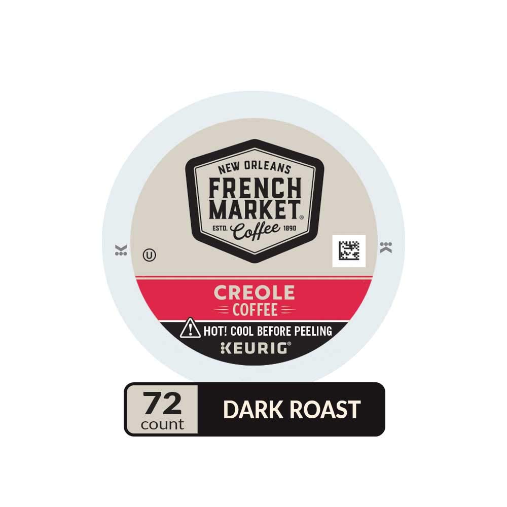 French Market Medium Dark Roast and Chicory Single Serve Cups Coffee, 12 Count (Pack of 6)