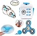 Meanleaf 3 Pack Fidget Toys,Hybrid ceramic bearing Fidget tri-Spinner,Fidget Cube,Bike Fidget Chain for ADD ADHD Stress And Anxiety Relief(Blue Set)