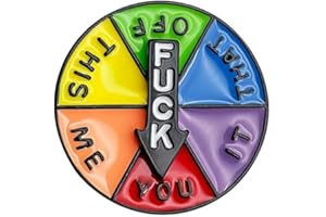 FUNBOAT Funny FUCK Enamel Rotating Pins - Lucky Color Wheel Pin - Cute Spinning Art Badges for Backpack