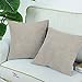Pack of 2, CaliTime Throw Pillow Covers Cases for Couch Sofa Bed, Comfortable Supersoft Corduroy Corn Striped Both Sides, 20 X 20 Inches, Taupe