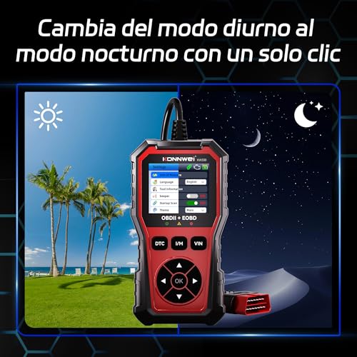 KONNWEI Escáner OBD2 KW330, Escáner Automotriz Profesional, Lector de códigos Universal, Diagnóstico de fallas del Motor, Herramienta de diagnóstico para los Coches de protocolo OBD2