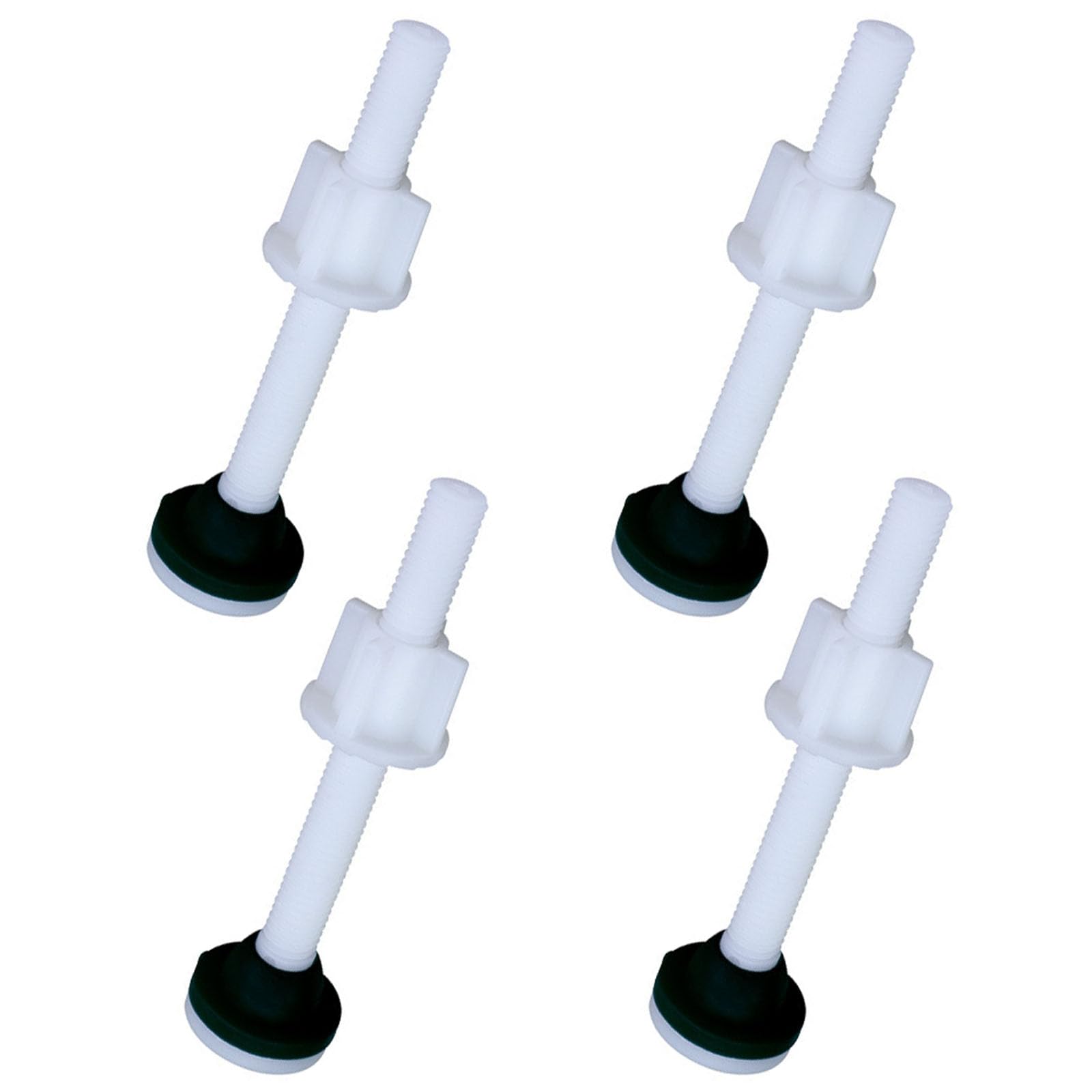 4Pcs Toilet Tank Screw Set - Plastic Bolts, Washers, White Hinges & Fixing Set for Mounting Toilet Seat Hinges