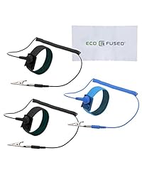 Correas de muñeca antiestáticas   Pack de 3   Reutilizables correas de muñeca antiestáticas equipadas con alambre de tierra y clip de cocodrilo   le permite aterrizarse mientras trabaja en electrónica sensible 3 paquete de