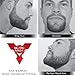 The BEARD NINJA - Beard Shaping Tool Template. Clear Shaper Guide for Lineup & Edging. Transparent Stencil Styling Goatee, Mustache & Neckline + Curve/Step or Straight Cut +Anti-Slip Grip (Red)