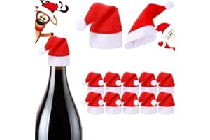 10PCS Mini Santa Hat Covers for Christmas Decor Festive Table Setting, Kitchen, Dining Holiday Decorations