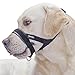 Dog Muzzle, Quickly fit gentle head collar walk training loop stop pulling halter, Black Large
