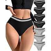 IROCUE Womens Bikini Underwear High Waisted Seamless Panties High Cut Tagless Soft Cheeky Ladies Panties 7 Pack