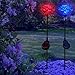 Solar Rose Lights Holiday Outdoor Decoration Color Changing Rose Flower Pathway Garden Stakes for Christmas Thanksgiving Patio Lawn Yard Path Decor by SolarDuke (2 Pack)