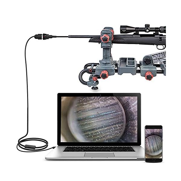 Teslong Gewehrendoskope, Fass Endoskopkamera, 0.2-Zoll-kurzem Fokus Gun Barrel Endoskop,Laufkamera, Endoskopkamera mit Licht,Inspektionskamera mit 6 LED Licht für Windows Mac,Linux, Android (1m)