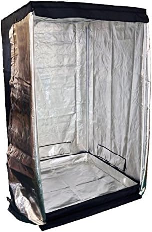 Mylar Hydroponic Grow Tent - 0.6 x 0.6 x 1.4m - PVC Free Non Toxic - High Grade Oxford Cloth Black Cover - Silver Lightproof Inner Lining