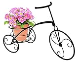 Sorbus Tricycle Plant Stand - Flower Pot Cart Holder - Ideal for Home, Garden, Patio - Great Gift for Plant Lovers, Housewarming, Mother’s Day - Parisian Style (Single Pot, Black)
