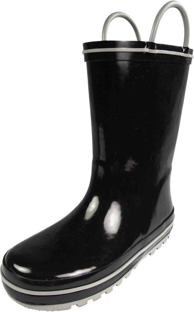 NORTY Waterproof Rubber Rain Boots for Kids - Boys and Girls Solid & Printed Rainboots for Toddlers and Kids