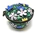 Kelvin Chen Enameled Postage Stamp Dispenser - Floral with 3-D Flowers and Bumble Bee, 2.25 Round