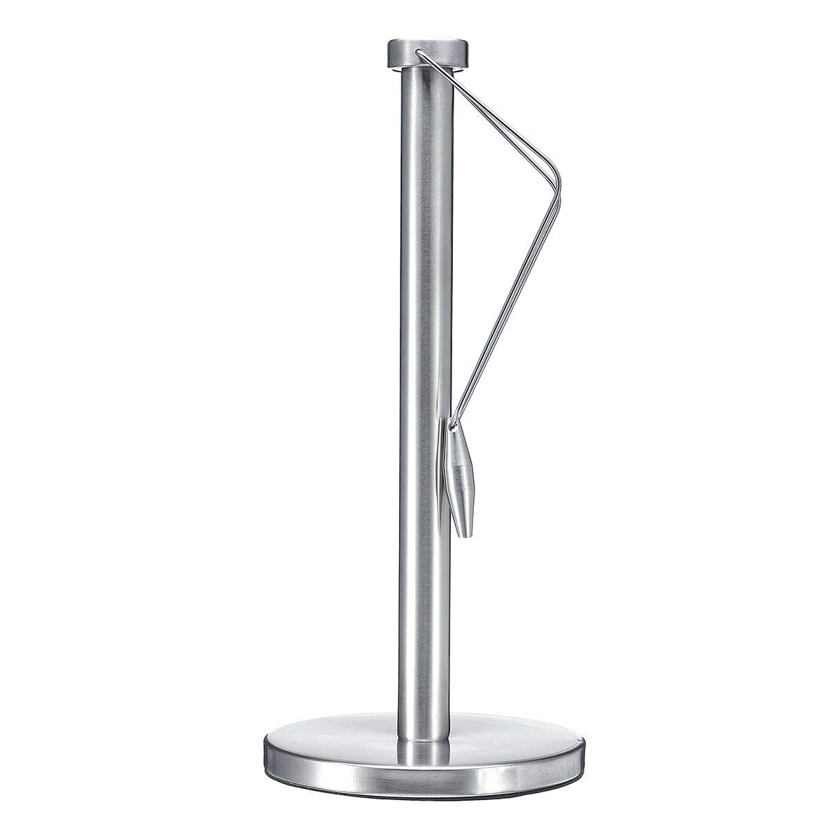 Abuycs Kitchen Napkins Rack Roll Holder with Non-Slip Mat, Stainless Steel Paper Towel Holder, Tissue Toilet Paper Holder, Weighted Base, Fits Standard and Jumbo-Sized Rolls for Kitchen Counter