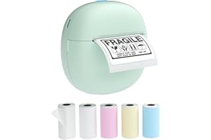 sessoam Sticker Printer, Mini Thermal Printer，Inkless Photo Maker for School Supplies & DIY Projects,Bluetooth Connection Portable Sticker Maker for Labels, Photos, and Notes (Green) (Mini)