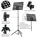 Moukey Sheet Music Stand MMS-2 Portable Travel Metal Adjustable Folding Music Stand With Stand Light Carrying Bag Black