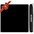 SZYMWS Large Mahjong Mat with Black Carrying Bag, Anti Slip and Noise Reduction Table Cover for Mahjong, Poker, Card Games, Dominoes, Board Games, Slip Resistant Mat (34.5 X 34.5 Inches) (Black)
