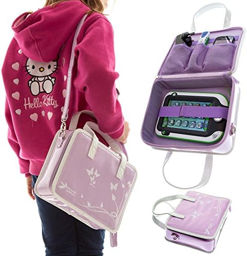 Ultimateaddons Girls Violet Travel Handbag Storage Case suitable Leapfrog Leappad 3 Kids Tablet