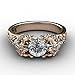 EVBEA Simulated Diamond Engagement Rings Rose Gold Halo CZ Flower Skull Promise Rings(Old,5)