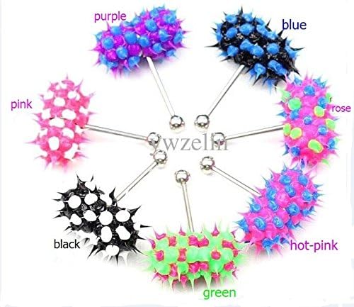 Koosh Silicone Ball Vibrating Tongue Barbell Rings Free Batteries Piercing Jewelry