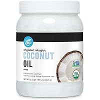 Amazon Brand - Happy Belly Organic Unrefined Virgin Coconut Oil, 54 Fl Oz (Previously Solimo)