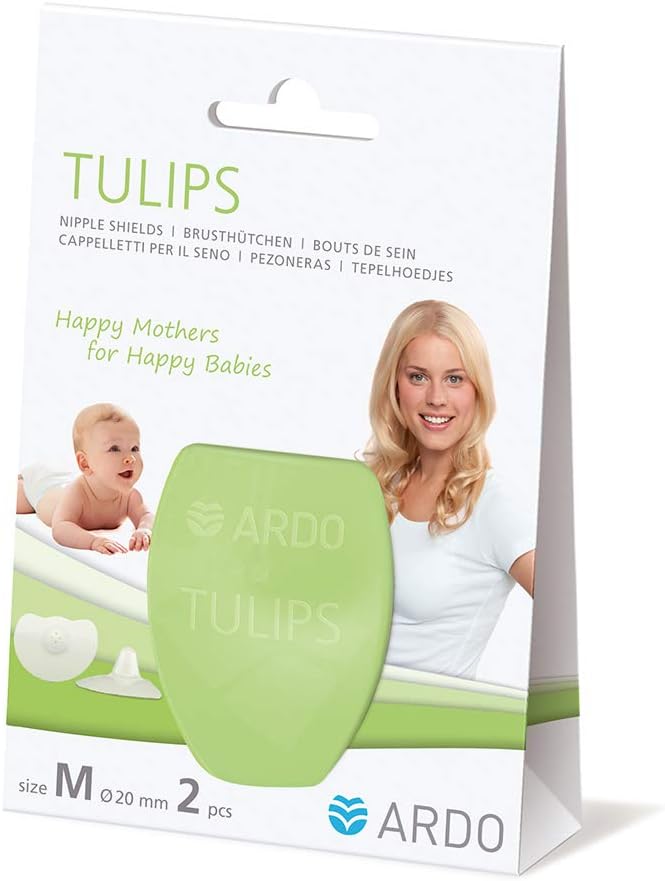 ARDO Tulips Contact Nipple Shields with Storage Case. Soft Silicone Breastfeeding Shield Set Free from BPA for Nipple Protection When Breastfeeding. Nursing Essentials for Mum & Baby. (Medium) - Image 3
