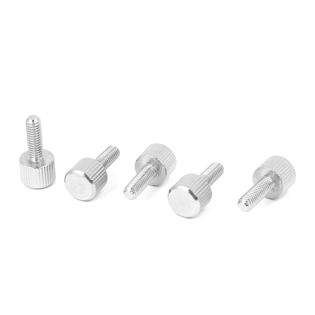 Sourcingmap Computer PC Case M4 x 12mm Stainless Steel Flat Head Knurled Thumb Screw 5pcs