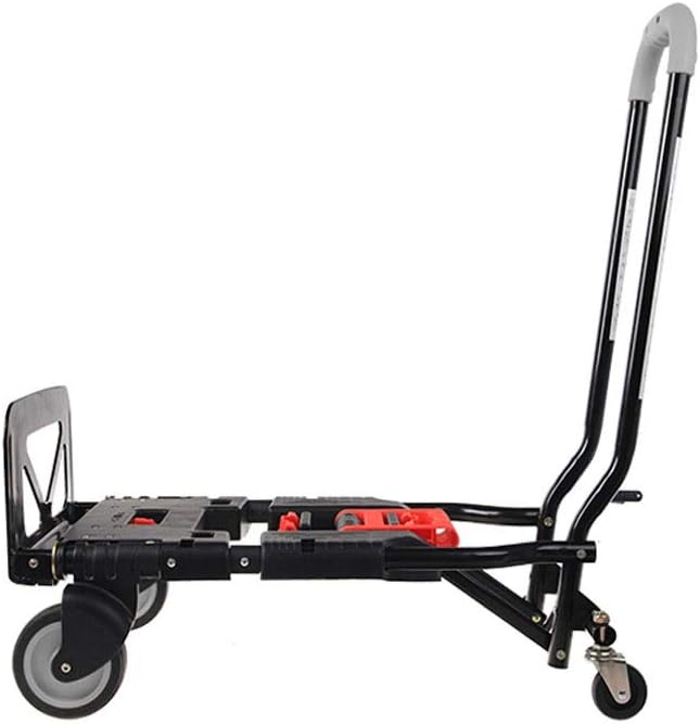 Hand Truck, Luggage Cart, Folding Mute, Shopping Cart, Truck, Cargo Load, About 120kg (Color : Black, Size : 56 * 38 * 17)