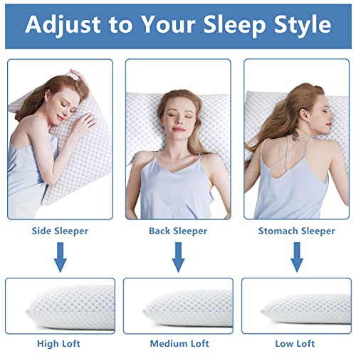 Side Sleeper Pillow for Neck and Shoulder Pain, King Size Set of 2 Bed