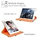 Fintie iPad Case - 360 Rotating Stand Cover with Auto Sleep/Wake for iPad 9.7 inch (2018/2017, Air 2, Air, Pro) - Orange, Faux Leather, Hard Shell, Portable Use
