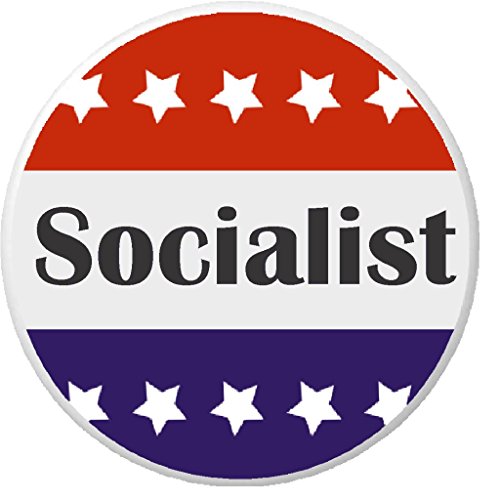 Socialist Red White Blue Stars 2.25