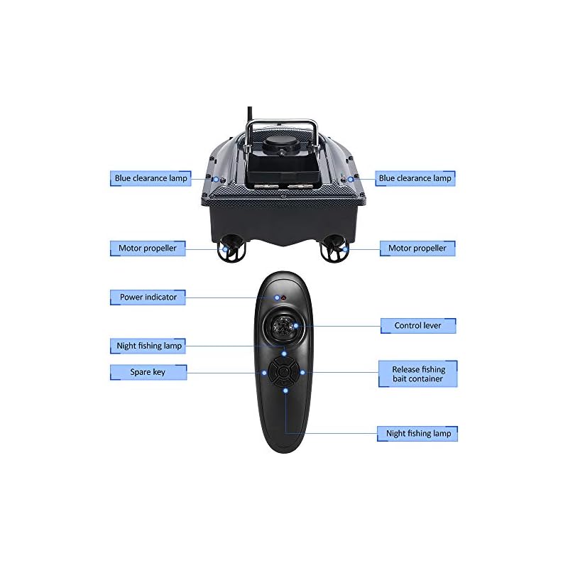 Walory Bateau À Appâts De Pêche – Télécommande Sans Fil Chargeur De Pêche Smart Appâts Bateau De Pêche Jouet Rc Bateau De Pêche Pour Adultes Débutants 540 Yards Distance Gamme (us Plug)