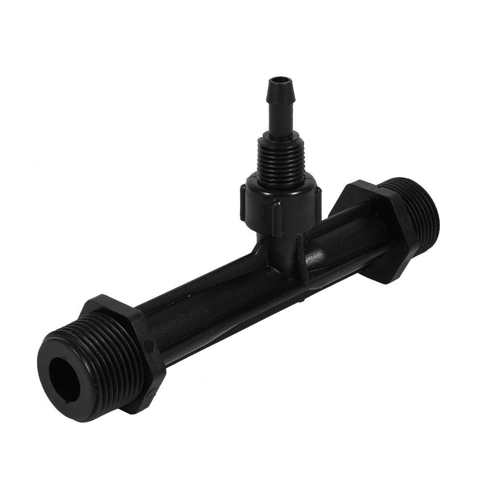 Fertilizer Injector Tube,Irrigation Venturi Fertilizer Injector 1/2" 3/4” 1” Inch Agriculture Garden Fertilizer Mixer Injector Agriculture Tool Plastic Black(3/4inch)