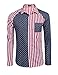 Coofandy Men's Raglan Sleeve Fashion Shirts American Flag Casual Button Down Dress Shirt Red Medium