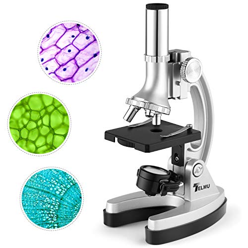 TELMU Microscope Includes 70pcs+ Accessory Set, 300X-600X-1200X Magnification Compound Binocular Microscopes with Metal Arm and Base for Beginners - Thumbnail 6
