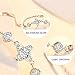 Presentski Sterling Silver Charm Bracelet,Four Leaf Clover Diamond Charm Bracelet
