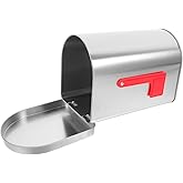 UKCOCO Metal Mailboxes for Outside Post-Mount - Multi-Functional Tinplate Mailbox for Decorative Storage, Weatherproof, Light