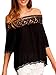 Genluna Women's Tops Lace Floral Strapless Loose Blouse XX-Large Black