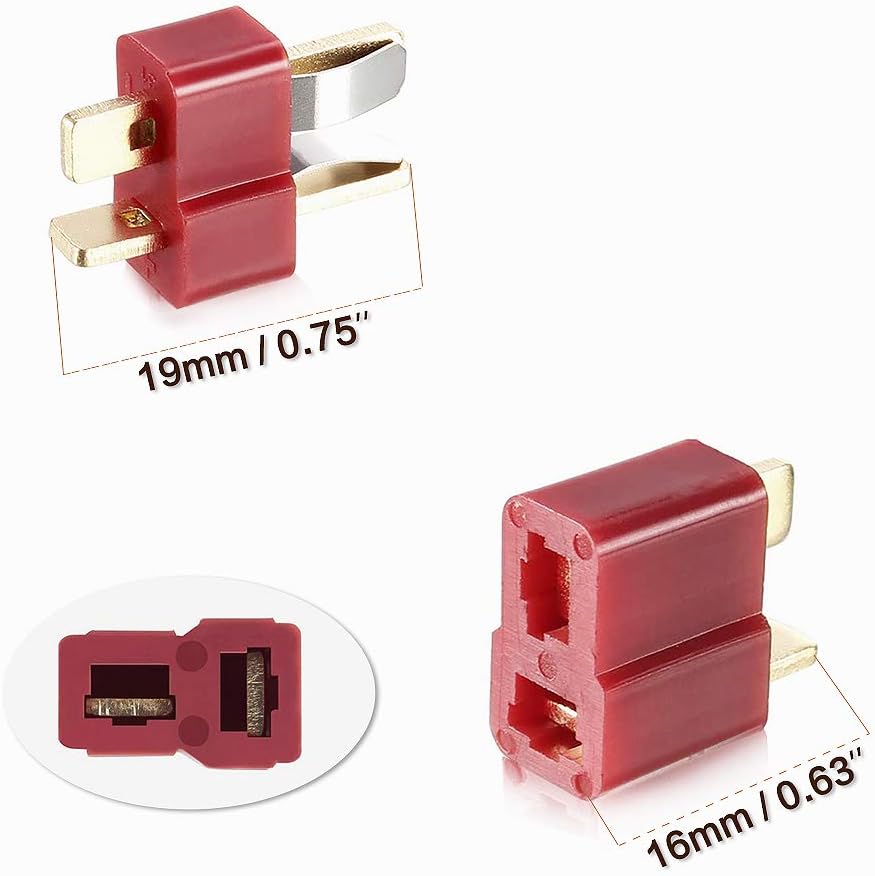 YIXISI 25 works T Male Female Plug Connectors Adapter, with 1m Heat Shrinkable Tube, T-Plug Connectors, Deans Ultra Plugs - Image 5