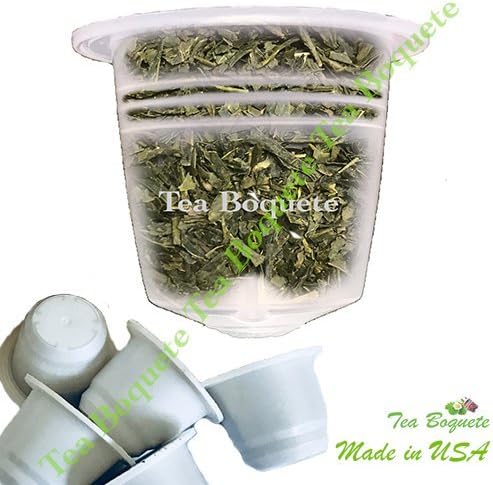 Organic Sen-Cha Green Tea - Sencha Nespresso compatible tea pods. Compostable capsules. Made in USA, California