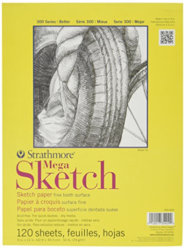 Strathmore Mega Sketch Paper Pad 9"X12"-120 Sheets