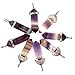 Amandastone Natural Purple Fluorite Gemstone Hexagonal Pointed Reiki Chakra Pendant Necklace 19 Inch