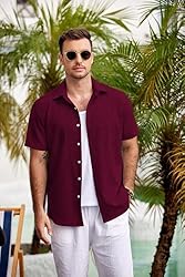 COOFANDY Men's Casual Linen Button Down Shirt