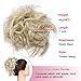 SEGO Tousled Updo Messy Bun Hair Piece Scrunchies Synthetic Wavy Bun Extensions Rubber Band Elastic Scrunchie Chignon Instant Ponytail Hairpiece for Women -Bleach Blonde