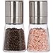Gourmet Salt & Pepper Mill Set - Stainless Steel & Glass - Adjustable Manual Grinder